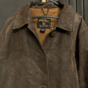 Vintage chocolate brown textured leather jacket